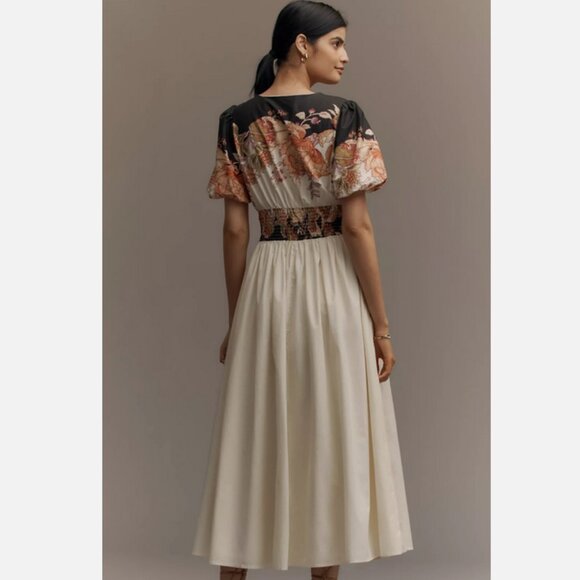 Anthropologie The heynasreen Katerina Button-Front Dress Floral Size M NWT - Picture 4 of 9